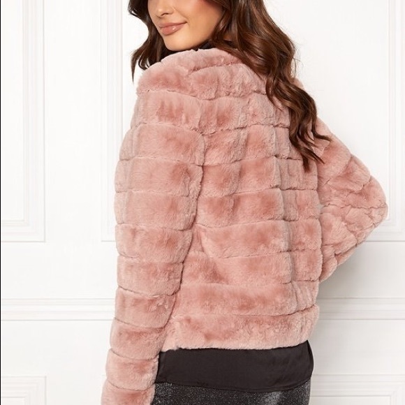 Kenar Jackets & Blazers - Kenar Blush Pink Faux Fur Coat